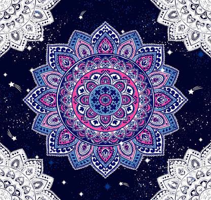 Backdropon Indian Tapestry Mandala Design Printed Fabric Backdrop (5Ft Height & 5Ft width)