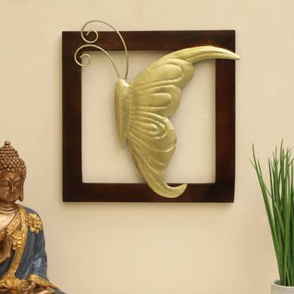 Vedas Arya Right Butterfly Wooden Frame Wall Décor