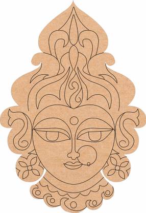 SureLaserCut Sure Laser Cut Maa Durga MDF Engraved Design Base Cutout for DIY