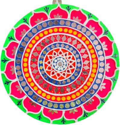 RUKMINI Latest Design Unique Multicolour Mirror Art Work Wall Decor