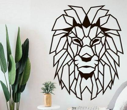 WOOZY WORK Lion Face Wooden Wall Hanging for Home & Office Decorations | Wall Decor
