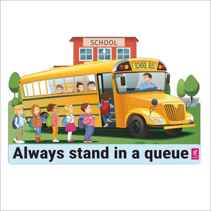 WISSEN Wall Decor Cutout for kids- Always stand in queue -Learning through Fun design