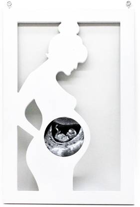 Flipkart SmartBuy White Ultrasound Pregnant Women Standing Design Wall Art Frame for Baby Shower