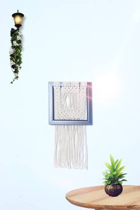 Vintage vibez Handcrafted Macramé Floating Shelf with Wooden Planks