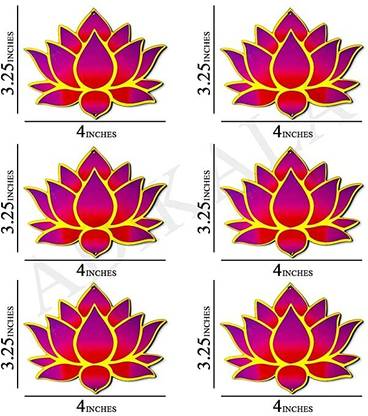 ADIKALA Pink Lotus Flower Cutout Design For | Diwali | Room Decor | For DIY 4.INCH Pack of 12