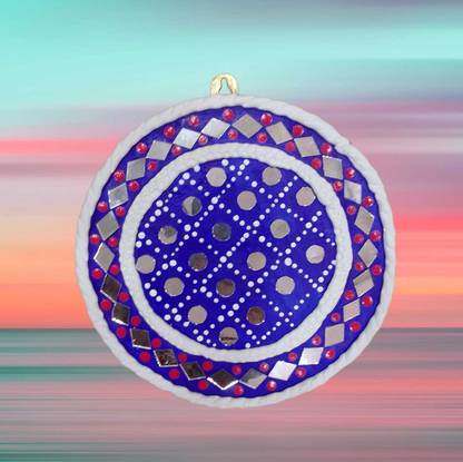 RUKMINI New Design Home Decor Lippan Art Blue Wall Hanging
