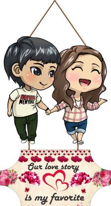 shashank Elegent wooden love valentine couple wall hanging For office and living room