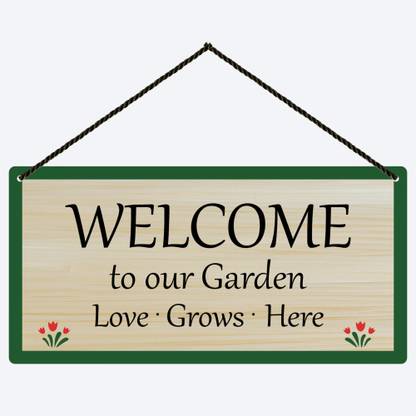 Home Delight Welcome Garden Sign Gift Farmhouse Floral Wall Hanging Home Decor | Gift Items