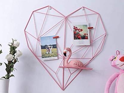 PIKIFY Metal Heart-Shaped Photo Grid Frame for Wall , Accessories-Set of 10clips