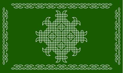 Backdropon Kollam Rangoli Design Printed Fabric Backdrop (5Feet Height & 8Feet width)