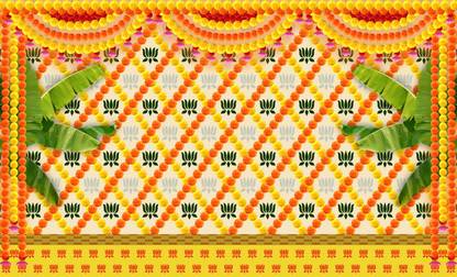 classyprints Welcome Decor Backdrop Cloth for Pooja Decoration Traditional