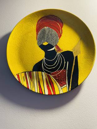 MUD FACTORY African Woman Wall Art Ceramic Decorative Designer Wall Plate