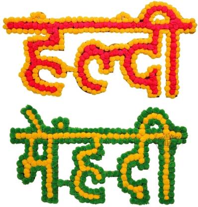 HTYLDN Haldi Mehndi Flower Letters