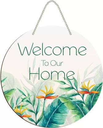 Hanvika Creation wlcome home Wooden Decorative Wooden Wall Hanging for Home Decor
