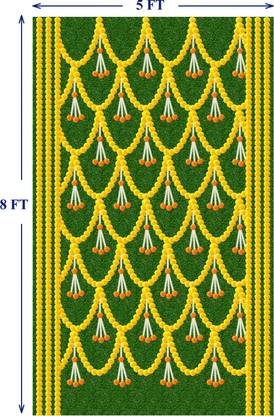 Tejas Creation Backdrop Decoration Cloth (60 inch X 96 inch, Hanging Snow Flake Pack of 1