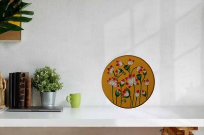 handmadebazar Kamal talai wooden plate pichwai painting hand painted plate