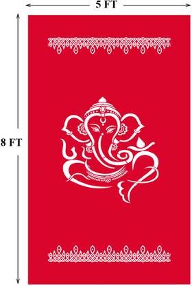 Tejas Creation Ganesh JI pooja Banana Blackdrop Decoration 5'*8' ( 60 inch X 96 inch )