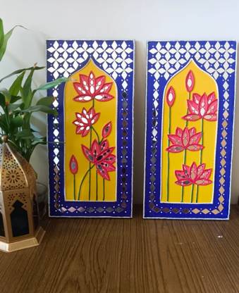 Remaart Lippan Art Mirror Wall Decor Handmade Wall Art - Jarukha Pack of 2