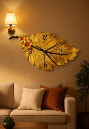 Vitalight Luxury Feather Wall Clock Silent Non-Ticking Decorative Wall Watch