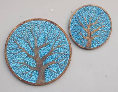 OnlineCraft mango wood carving wall panel brown