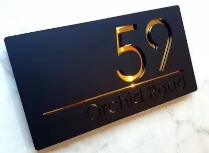 THE PRINT HUB Acrylic Door Name Plate for Home,Office,Entrance.Customized Wall Hang Name Plate