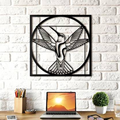 SAVA The 3D Wall Art Da Vinci - Vitruvian Bird 29(Black)