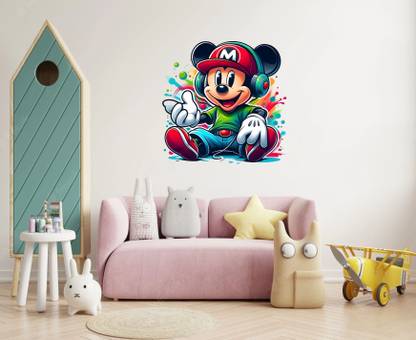 GLOBAL GRAPHICS Cute Mickey Mouse Self Adhesive Wall Sticker