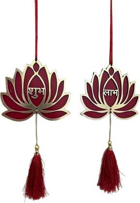 navaash subh labh Handicraft Lotus and Rudraksh Hangings for Decoration, Diwali Decor