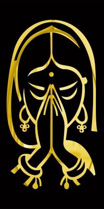 CAMB Creations Lady with Namaste Gesture Wall Art / Hanging with Golden Mirror Cut Art Work