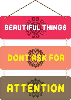 Ankirah Beautiful Things Don't Ask For Attention 2 Wall Hanging