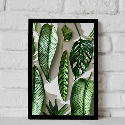 VAH Flat green Leaves Wall Hanging Beautiful Photo Frames ( Set of 1 )