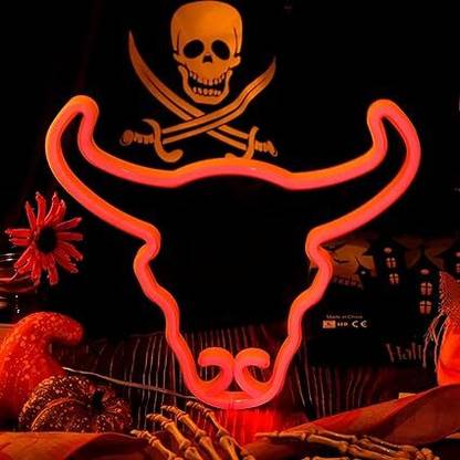 Impresion Bull LED Red Neon Light for Home Decorative(15 X 8 inch )
