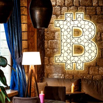 Netjoymetacraft Bitcoin Wall Art with light