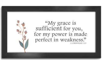 ELBEN CREATIVES My Grace is sufficient for you - 2 Corinthians 12.9 Bible Verse Photo Frame
