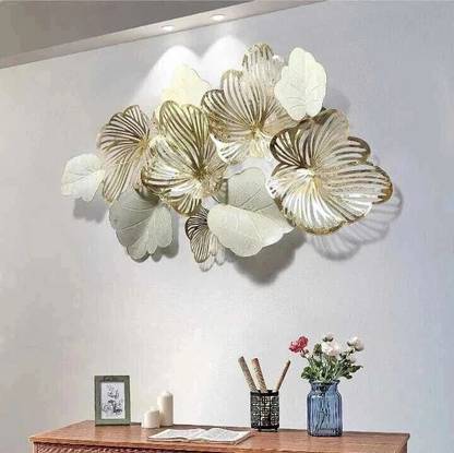 A K Handicraft Home Decoration Metal Modern Wall Art Leaf Sculpture Flower 3D Wall Hanging