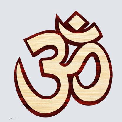 Home Delight Beautiful Design Wooden Double Layer Religious Wall Hanging Om Symbol Home Decor