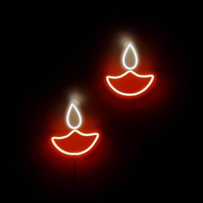 Fancelite Diya Neon Light Sign Pack of 2