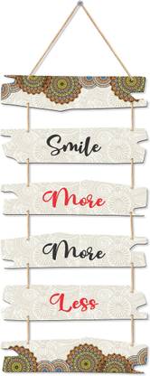 Brothers Creation Wooden Wall Hanger For Home | Office Living Room Gift (Smile Positive Quote)