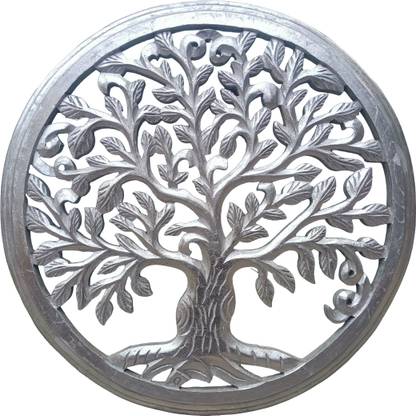 AssarShoppe Round Wall Panel Silver