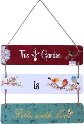 Heart Home Wooden 3 Layered Meaning Full Wall Hanging Quotes (Multicolor)