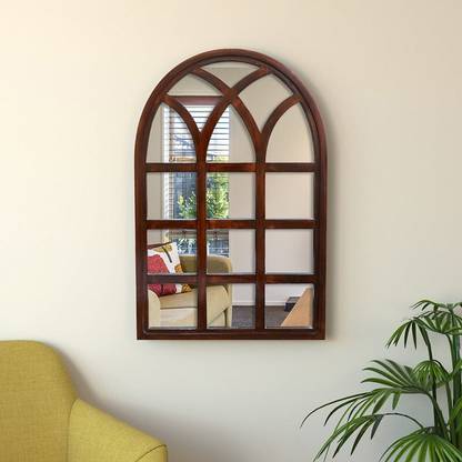 moti Arch Motif Window Frame Wooden Mirror