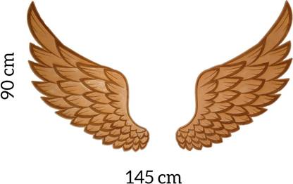 woodiography wooden wings of angle for decoration of home, office, cafe area, hotel. Pack of 2