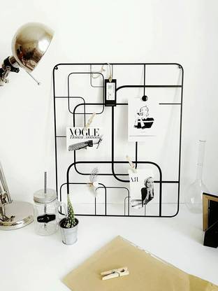 Herrlich Homes Artistic Square Metal Panel Board| Iron Grid Photo Wall