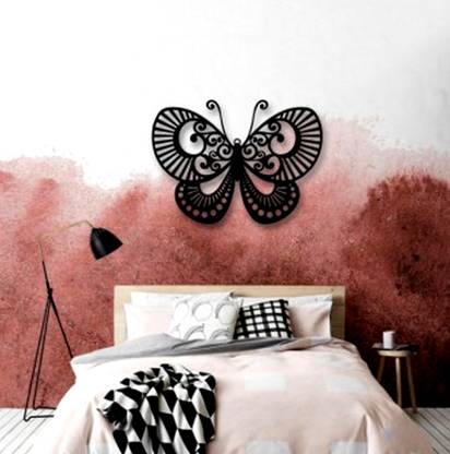 Gojeeva 3D Wall Art BUTTERFLY WALL DECOR 20(Color-Black,Suitable for Bedroom, Lobby,Dinning Room,Wall) Decorative Showpiece  -  30 cm