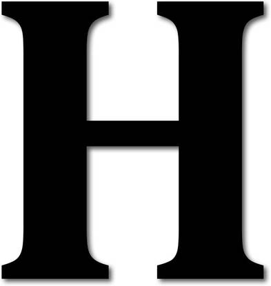 Chalk My Theme 9 Inch Large Wooden Letter H in Black