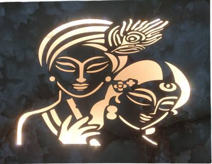 WINSOME COLLECTION Radha Krishna Wall Hanging Art Sculpture LED Light Nigh Lamp
