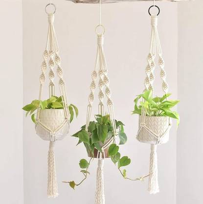 RAJDEEP COLLECTION Home Décor/Indoor Wall Hanging/Boho Planter Hanger/Pot Holder(MADE IN INDIA) Pack of 3