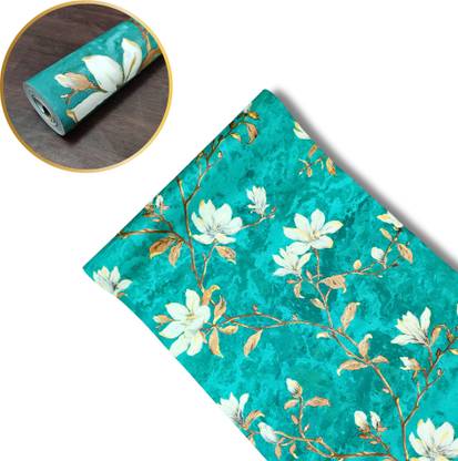 WBD Jasmine Flower Water Color Painting Non adhesive wallpaper For Decoration Pack of 2