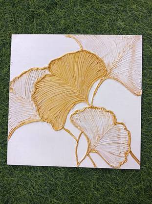 Remaart Rema Fabtex Art - Home Decor Texture Art Handmade Wall Art - Ginkgo leaf Art