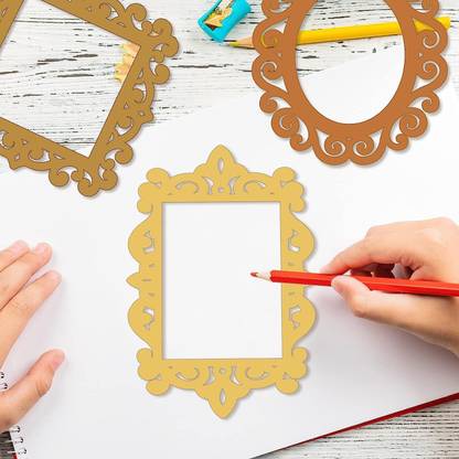 CLITHS Mirror Frame Ornament Frame Craft for DIY Hanging Decor Photo Display Pack of 18